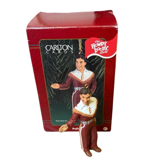 Vintage 90s Carlton Cards Heirloom Buffalo Bob Ornament Howdy Doody Show w/Box - Picture 15 of 16